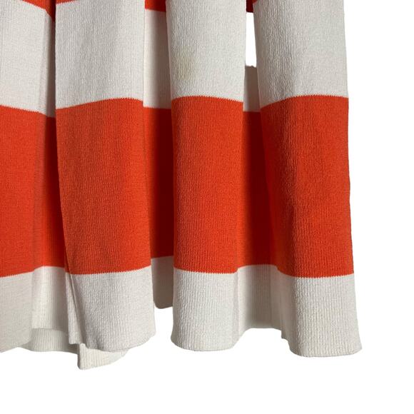 Romeo + Juliet Orange White Striped Pleated Skirt Puff Sleeve Top Co-Ord Set S - Picture 10 of 14